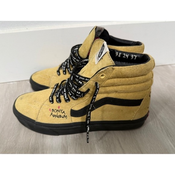 Vans Sk8 Hi Yellow Suede Mens Shoes Custom Artwork Bonita Applebum Size 8 main image 10